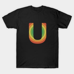 Retro Rainbow 'U' Sticker T-Shirt